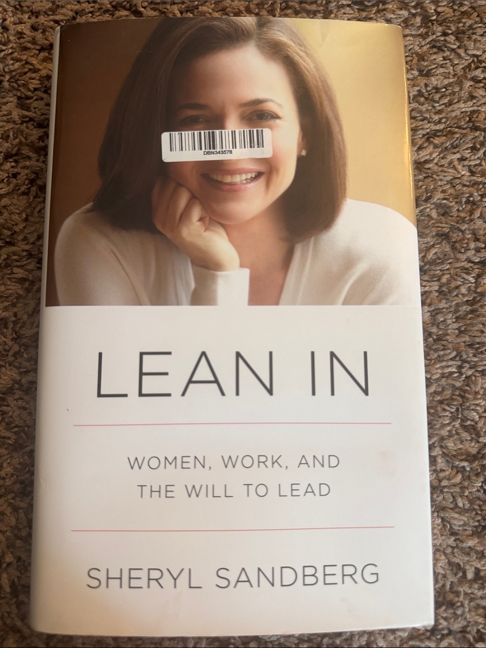 Lean In by Sheryl Sandberg - White & Cream Hardcover